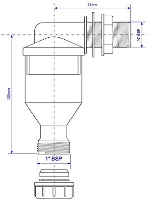 McAlpine Side Inlet Tun Dish with ̴_" Inlet x 19/23mm Universal Outlet TUN-3CP