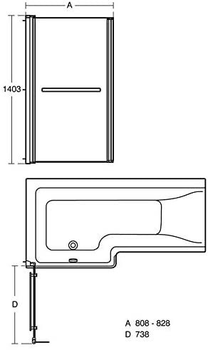 Ideal Standard E0508EO Concept Square Shower Bath Screen