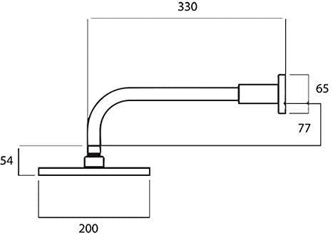 Methven Wall Mounted Shower Arm & Head (Matte Black) KSABK