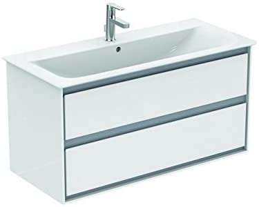 Ideal Standard CONNECT Air furniture vanity unit, 1000mm, 2 pull-outs, E0821, colour: White glossy/white matt - E0821B2