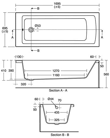 Ideal Standard E257201 Tempo Arc 170cm x 70cm Idealform Plus+ Bath