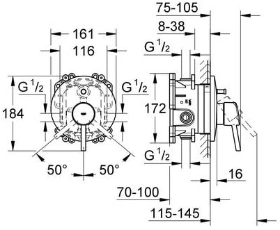 Grohe 19345001 Concetto Shower Mixer Chrom for Wall mounting