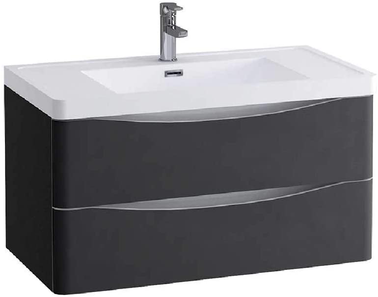 Synergy Kiev 900mm Grey Matt Wall Vanity Unit
