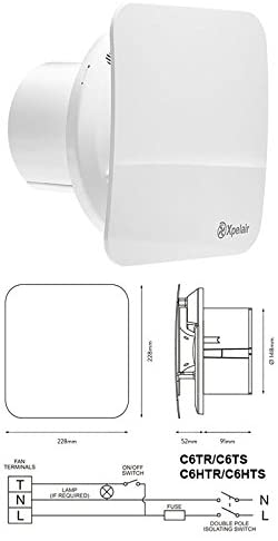 Xpelair Simply Silent Contour C6TS Fan with Timer - 93172AW
