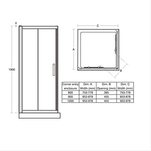 Ideal Standard L6281EO Silver Synergy 900 mm Corner Entry Shower