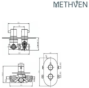 Methven KAHA 2VDIV Kaha 2-Dial Concealed Shower with Driverset Chrome Finish