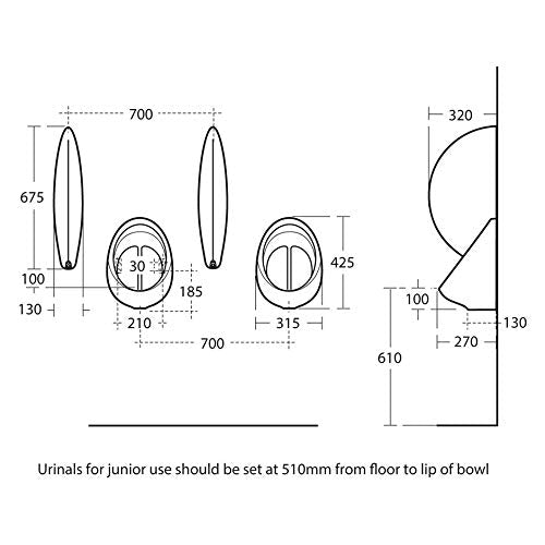 Armitage Shanks S004501 Sanura HygenIQ 40cm Waterless Urinal