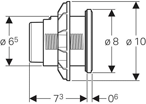 Geberit remote flush actuation type 10, pneumatic, for dual flush, furniture actuator Chrome 116.057.KH.1
