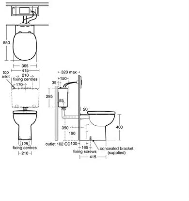 Armitage Shanks S309501 White Contour 21 Back to Wall WC Pan with