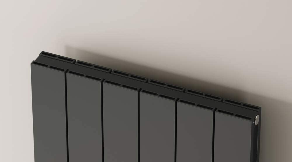 Reina Casina Aluminium Anthracite Double Panel Vertical Designer Radiator 1800mm x 280mm - Central Heating