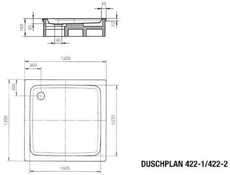 Kaldewei Steel Bath Bathtub Ambiente Shower 422åʉÛÒåÊ1åÊ1200åÊx 1200åÊmm Alpine White