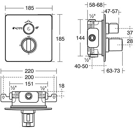 Ideal Standard A5880AA Concept Easybox Mixer Shower, Chrome