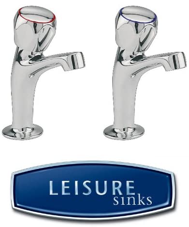 Leisure Pillar Pair Chrome Kitchen Sink Mixer Tap TPT1CM