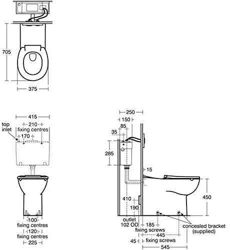 Armitage Shanks S0437HY Con21+ 460mm High Rimless Back to Wall Pan