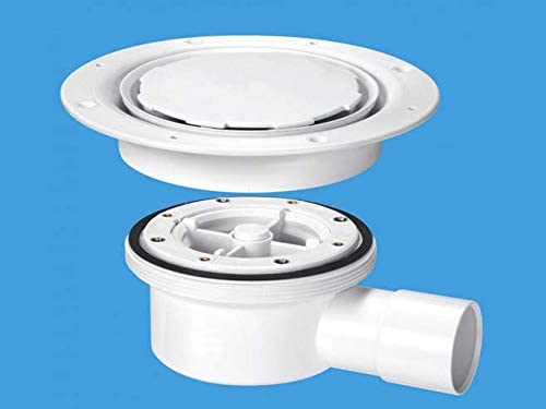 McAlpine Two-Piece Valve Shower Gully for Sheet Flooring VSG52WH-NSC