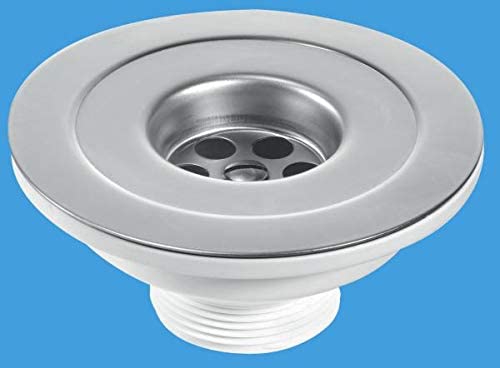 McAlpine 1 1/2‰ۡó� Centre Pin Reducer Sink with Waste Black Plug CP Chain and Stay BSW45P