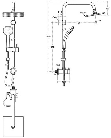 Ideal Standard A6541AA Idealrain Dual Shower Kit Cube
