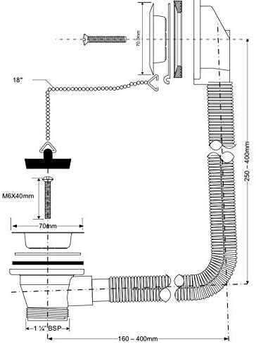 McAlpine 1å_" Bath Combined Waste and Overflow FBW1P