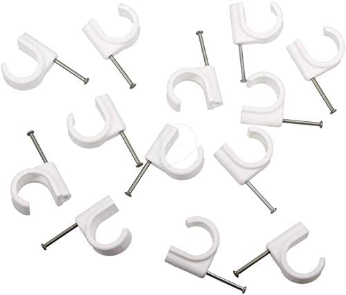 Talon NCW10 Nail-in Pipe Clip, White, 10-12 mm, Set of 20 Pieces