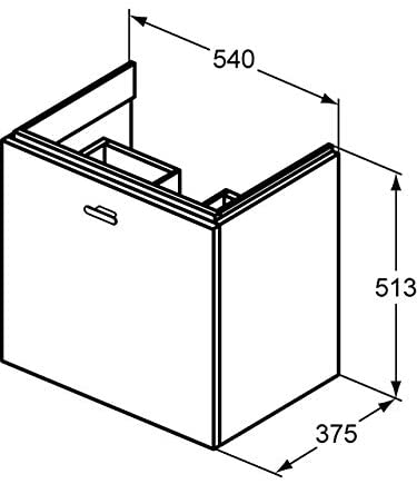 Ideal Standard CONNECT SPACE Vanity unit, 550 mm, 1 pull-out, E0313, colour: High gloss medium grey decor - E0313KR