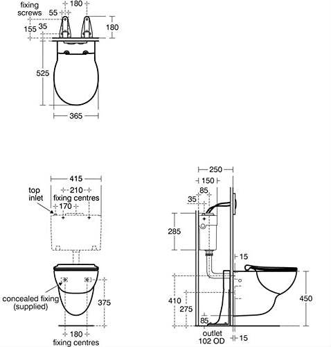 Armitage Shanks S0443HY Con21+ Wall Hung Rimless Pan