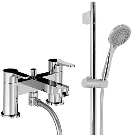 Abode DEBUT Deluxe Deck Mounted Bath Shower Mixer with Sliding Rail Kit - AB1558