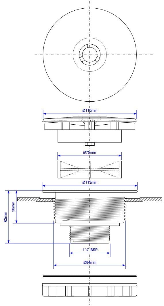 McAlpine High Flow Shower Waste -Top Access