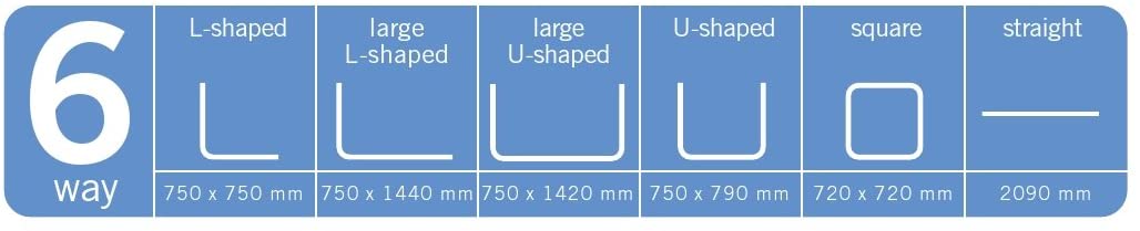 Croydex Modular Shower Curtain Rail System 6 Configurations