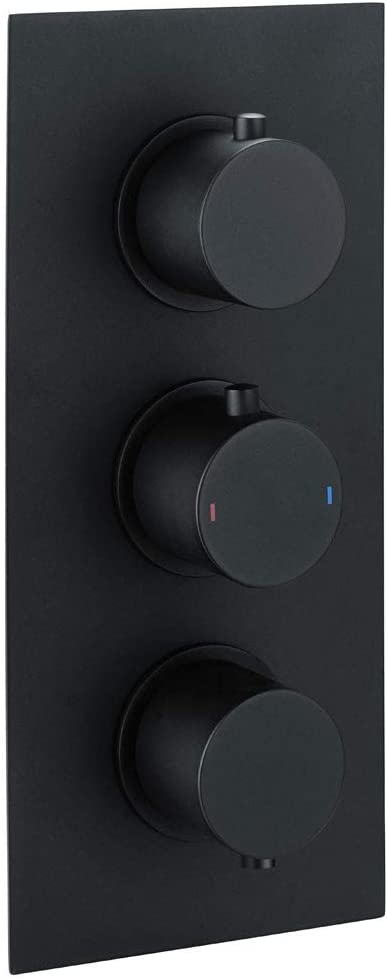 Synergy Triple Concealed Round Black 2 Way Diverter Shower Valve