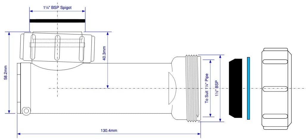 McAlpine 1-1/4" Space Saver Basin Waste Trap Self Closing WHB-1