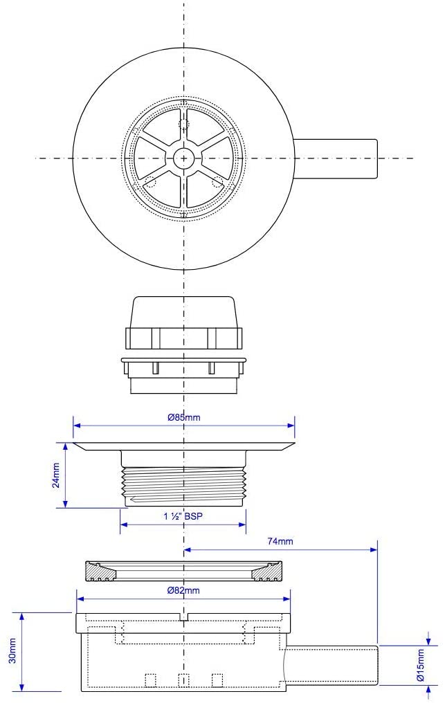 McAlpine Pumped Shower Waste with 15mm Plain Tail Outlet UPSW-3