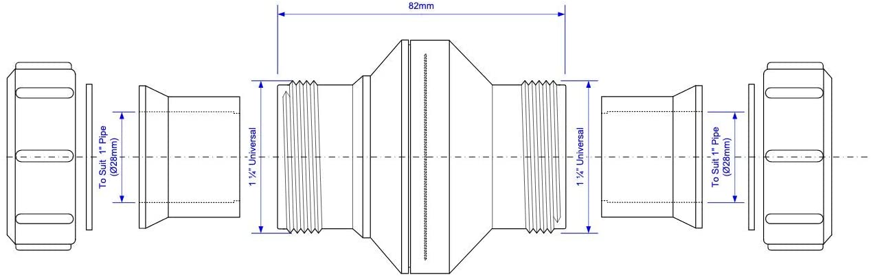 McAlpine 1" in-Line Screened/Filter Pipe Coupling HWILF