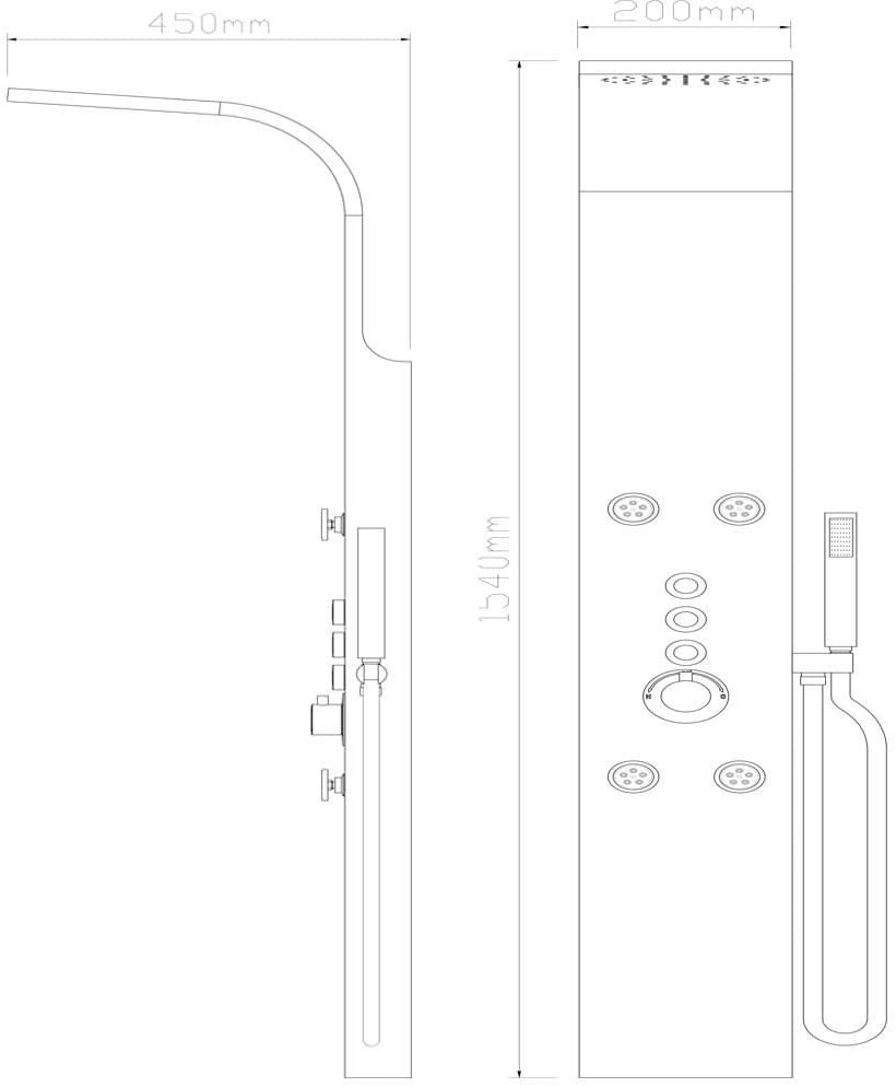 Synergy Eiffel Wall Mounted Tower Shower
