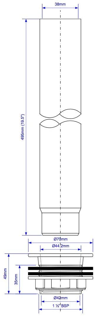 McAlpine 1å_" Standing Waste with 1å_" Tail TWS-18