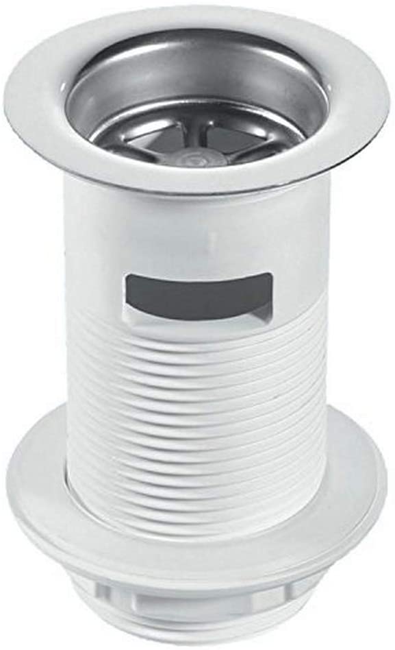 McAlpine BSW1 Slotted Backnut Basin Waste with Stainless Steel Flange, White
