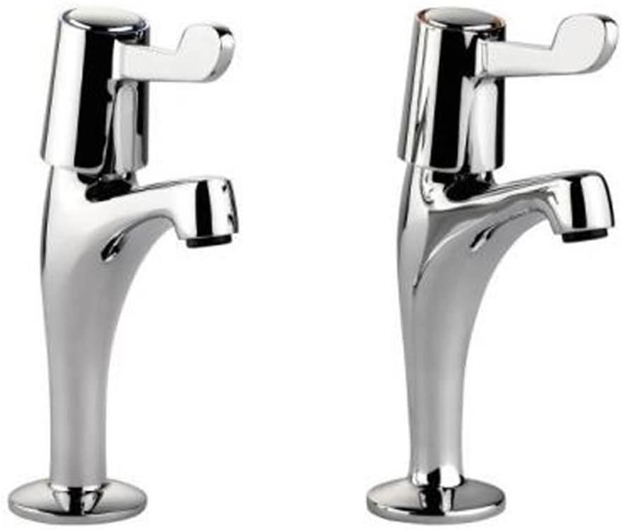 Leisure Lever Pillar Pair Chrome Kitchen Sink Mixer Tap TPT1CM/LV