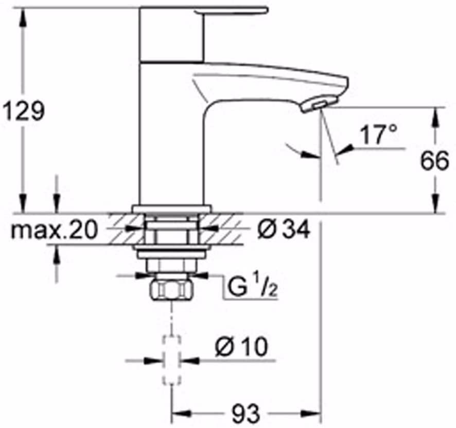 Grohe Eurostyle Cosmopolitan Chrome Bath Pillar Tap 23039002