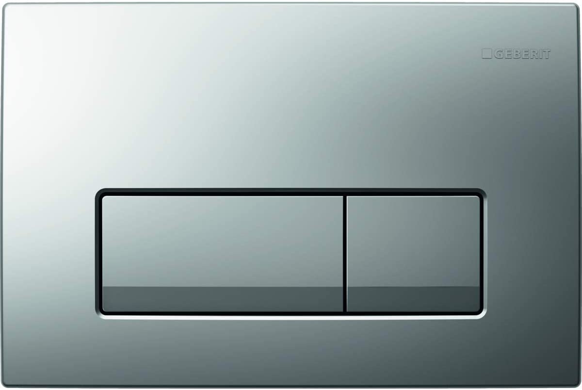 Geberit actuator plate Delta51 for 2-volume flushing, colour: Chrome Matt - 115.105.46.1