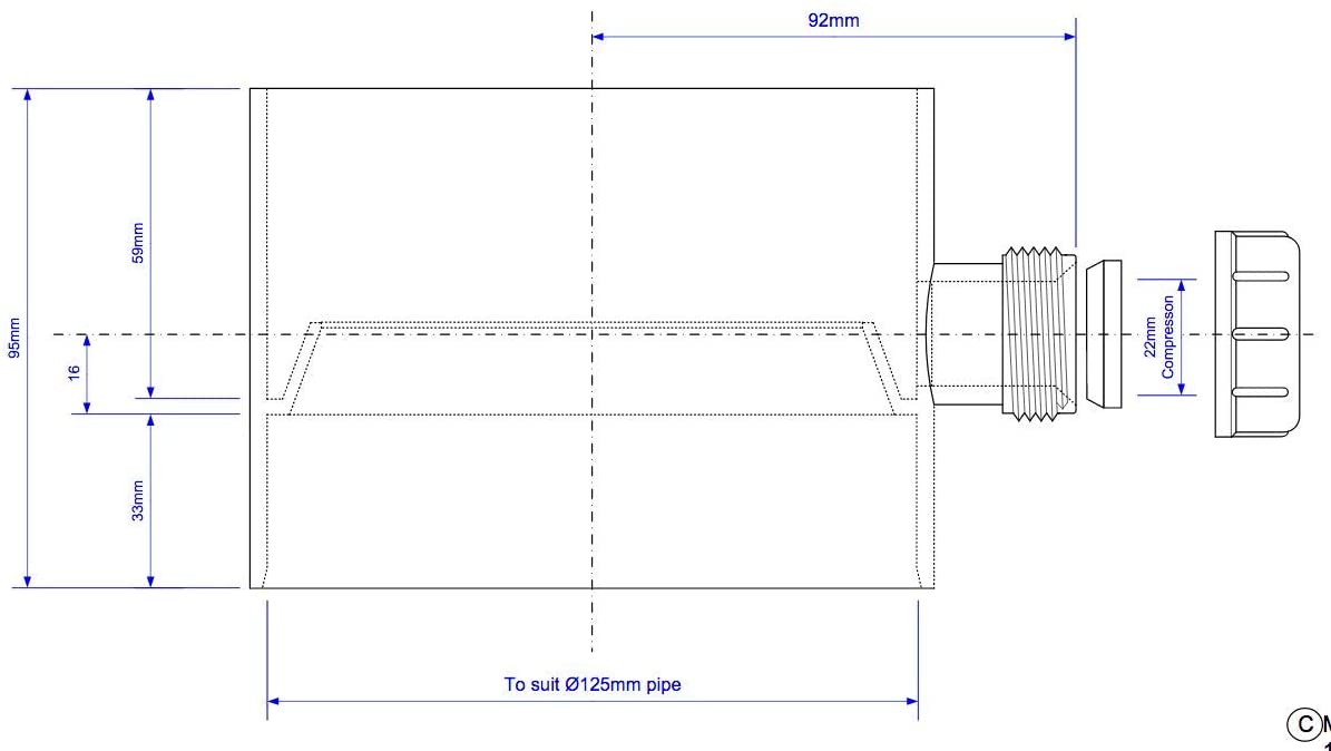 McAlpine 125mm Condensation Trap CONTRAP2