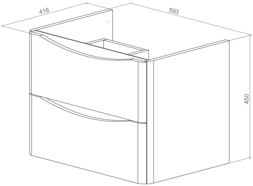 Synergy Kiev 600mm Grey Matt Wall Vanity Unit SY-KIE10