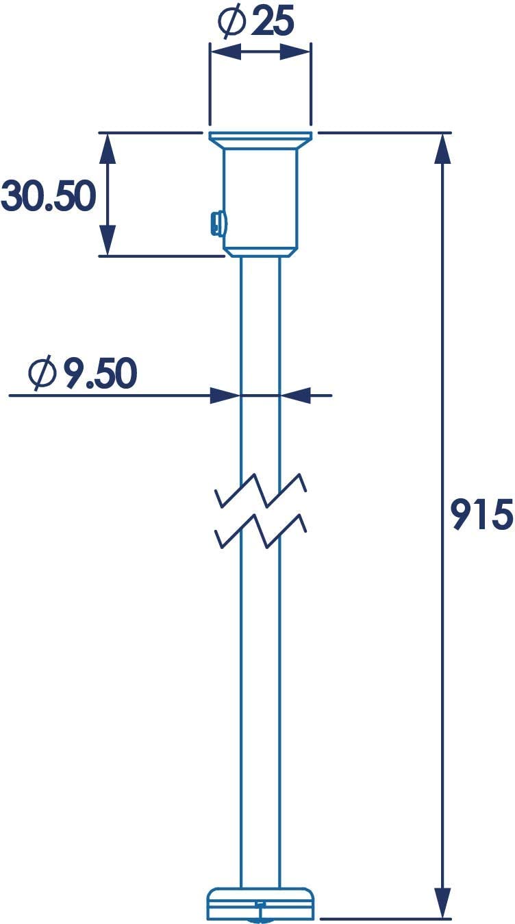 Croydex Ceiling Support 610 mm-Chrome Effect, Silver, 72.3x6.8x1.4 cm