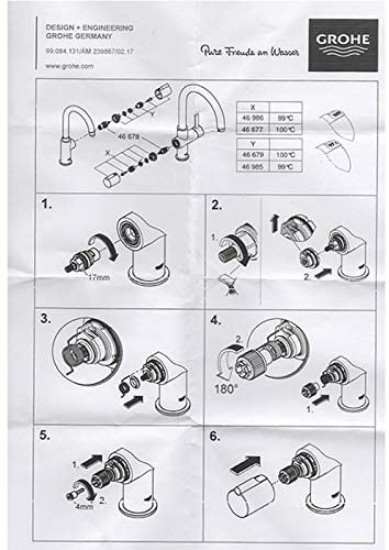 Grohe 46986000 Red Mixer Tap Handle - Chrome (46986 000)