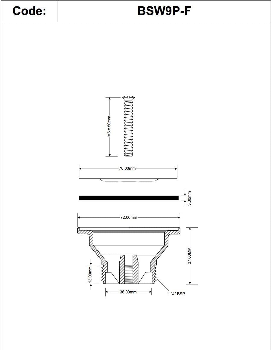 McAlpine 1̴_" Centre Pin Shower Waste BSW9P-F