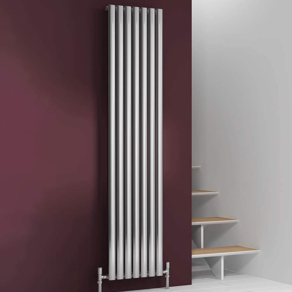 Reina Nerox Stainless Steel Vertical Designer Radiator 1800mm x 413mm Single Panel Polished