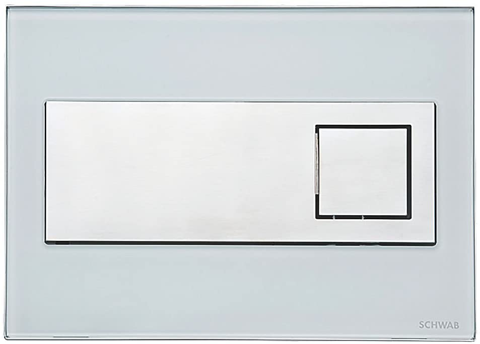Fluidmaster Schwab Caro 8940 Dual-Flush Flushing Plate White Glass