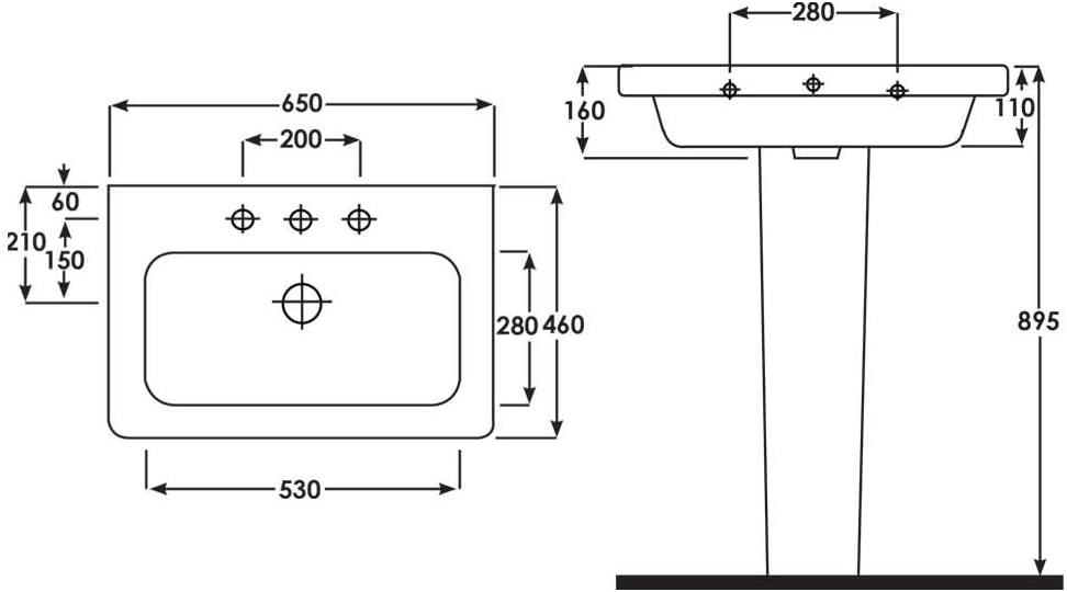 Synergy Marbella 650mm 1 Tap Hole Basin SY-MARB02