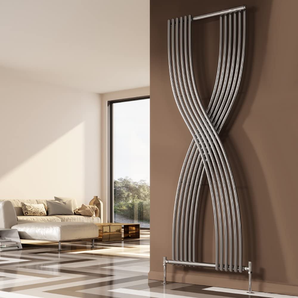 Reina Dimaro Chrome Vertical Designer Radiators 1760mm x 620mm