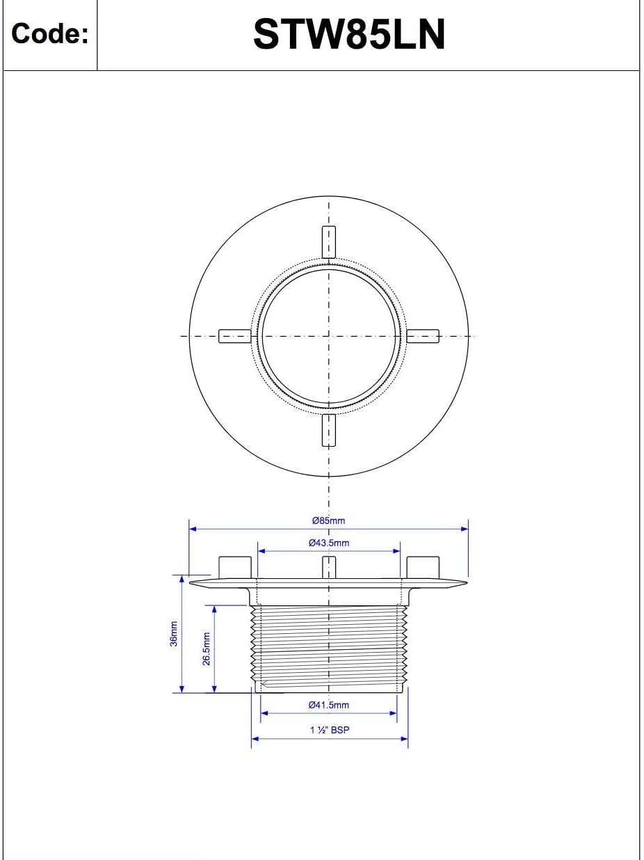McAlpine 1å_" 85mm Standard Locking Nut STW85LN