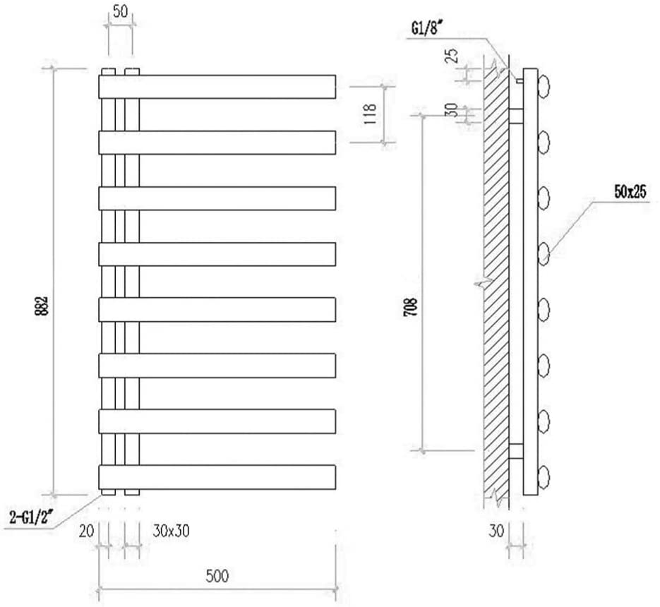 Reina Cavo Polished Stainless Steel Designer Radiator | 880 x 500 | RNS-CV508P
