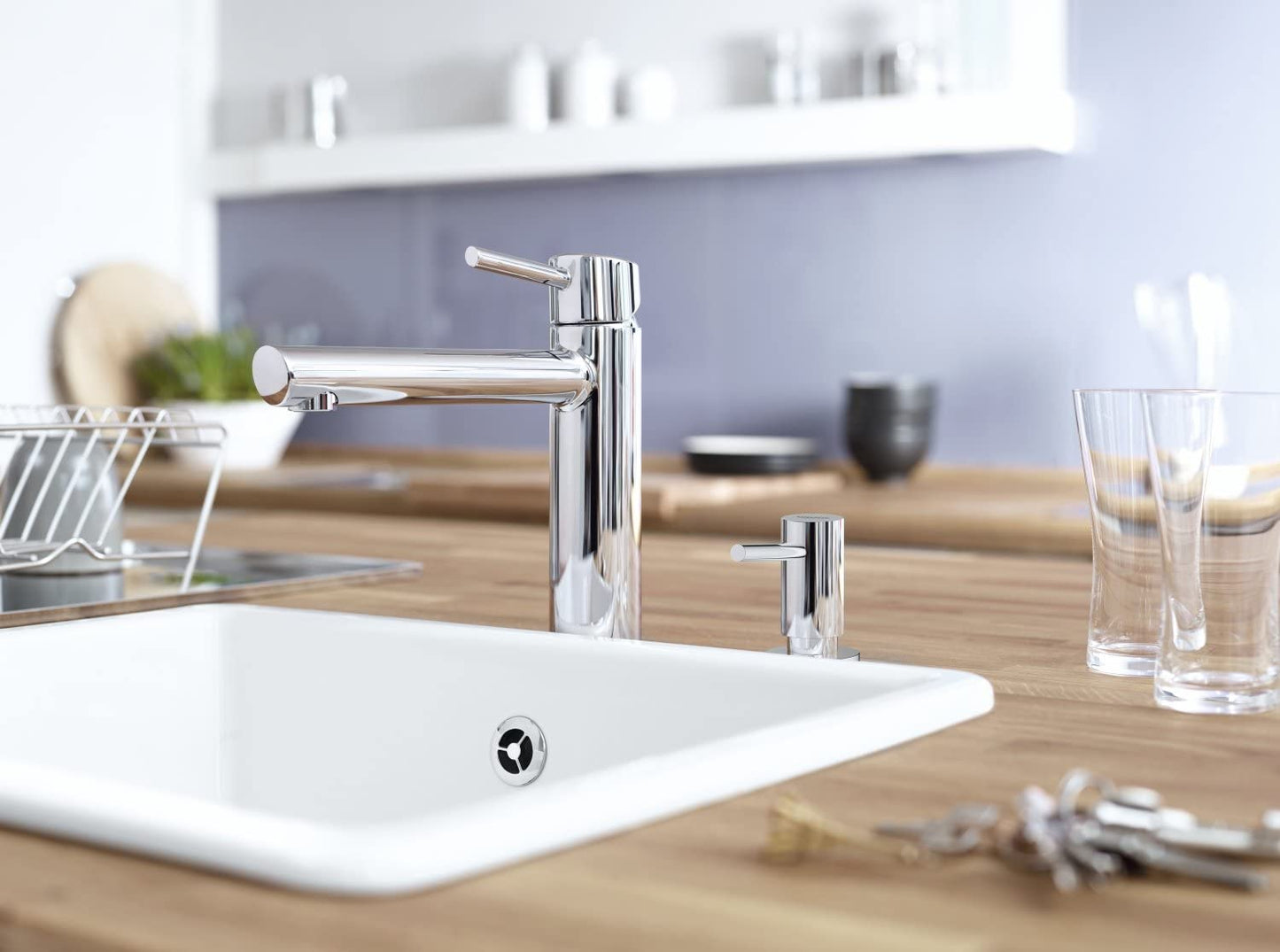 Grohe Contemporary soap dispenser (for liquids, 0.4l storage jar) 40536000, silver, 40536000